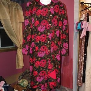 Richard Warren Vintage 100% Wool Floral Dress 10